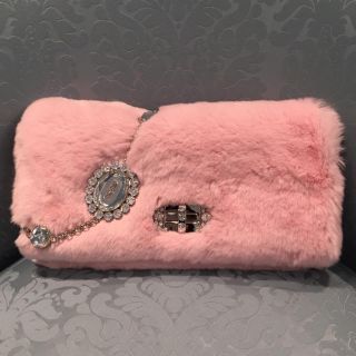 ミュウミュウ(miumiu)のmiumiu ラパン ファー バッグ ミュウミュウ ピンク ナッパクリスタル(ショルダーバッグ)