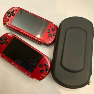 ソニー(SONY)の❣️訳あり❗️SONY PSP3000 ゲーム機本体　赤・黒(携帯用ゲーム機本体)