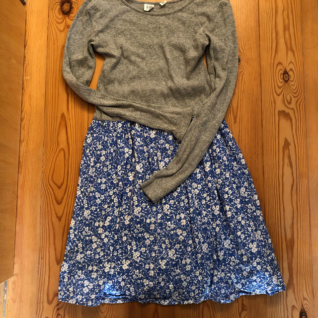 GAP(ギャップ)のGAP 150 コットン切り替えワンピ キッズ/ベビー/マタニティのキッズ服女の子用(90cm~)(ワンピース)の商品写真