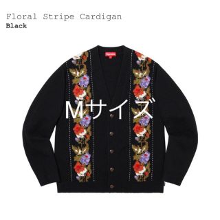 シュプリーム(Supreme)のsupreme floral stripe カーディガン ブラック Mサイズ(カーディガン)