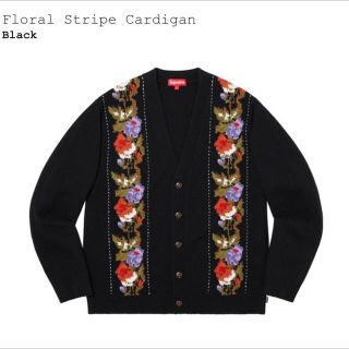 シュプリーム(Supreme)のFloral Stripe Cardigan Black Sサイズ(カーディガン)