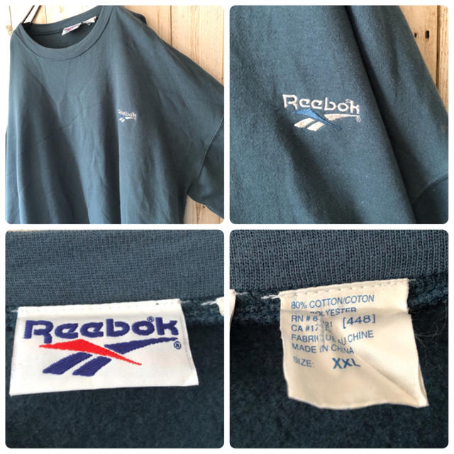 Reebok(リーボック)の激レア 90s ビックサイズ リーボック 刺繍 ロゴ スウェット XXL 古着 メンズのトップス(スウェット)の商品写真