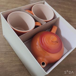 ルクルーゼ(LE CREUSET)のLE CREUSET ティーポットセット オレンジ (食器)