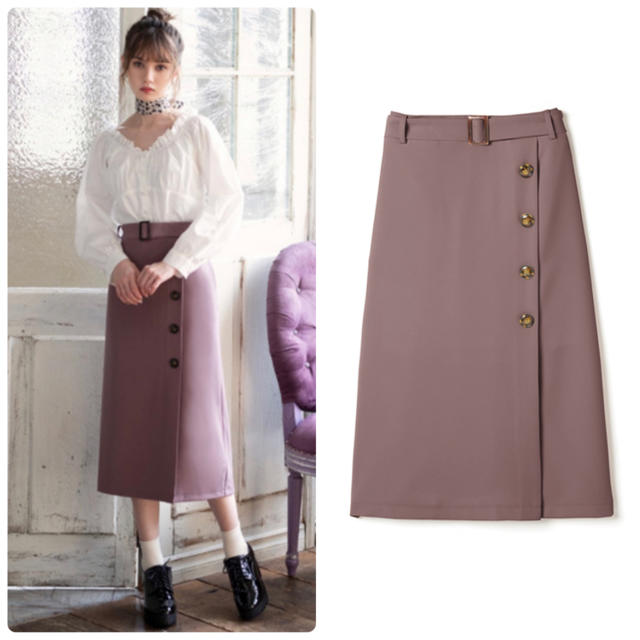GRL(グレイル)の新品♡グレイル ラップデザイン ナロースカート ベルト付き モカ トレンチ風♡ レディースのスカート(ひざ丈スカート)の商品写真