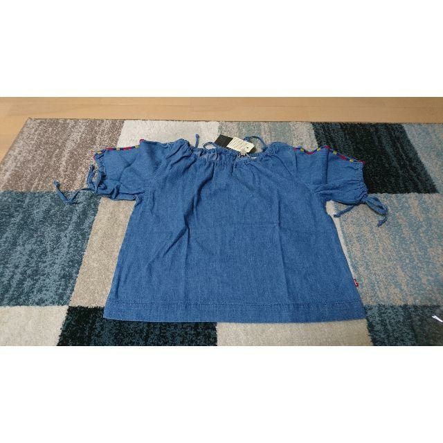 Levi's(リーバイス)の新品　Levi's　ノーカラーブラウス　ダークインディゴブルー　S レディースのトップス(シャツ/ブラウス(半袖/袖なし))の商品写真