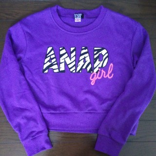 アナップ(ANAP)のANAPGirl　紫トレーナー☆M(Tシャツ/カットソー)
