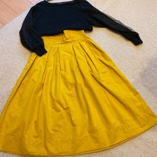 ザラ(ZARA)のZARAのイエロースカートです♡(ひざ丈スカート)