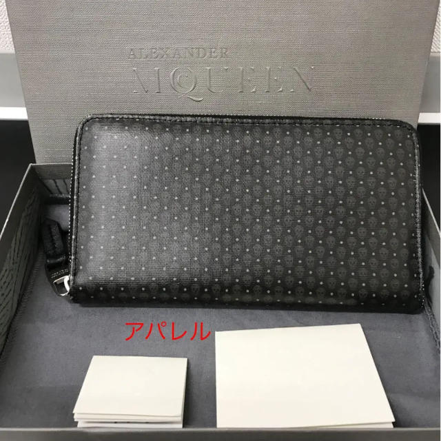 Alexander McQueen(アレキサンダーマックイーン)の新品 アレキサンダーマックイーン マイクロスカル ファスナージップ 長財布 黒 メンズのファッション小物(長財布)の商品写真