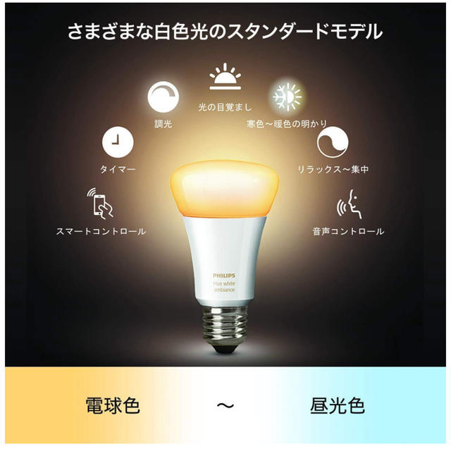 PHILIPS(フィリップス)のPhilips Hue ホワイトグラデーション シングルランプ インテリア/住まい/日用品のライト/照明/LED(蛍光灯/電球)の商品写真