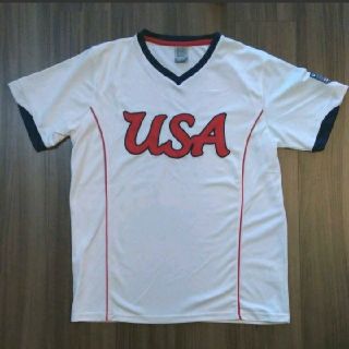 ユニフォーム風ウェア USA ホワイト(Tシャツ/カットソー(半袖/袖なし))