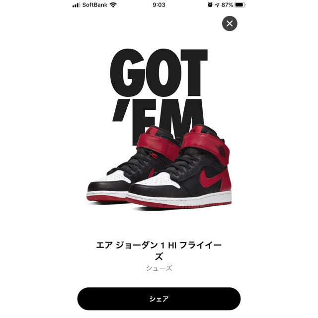 NIKE(ナイキ)のNike Air Jordan 1 High FlyEase “Gym Red” メンズの靴/シューズ(スニーカー)の商品写真