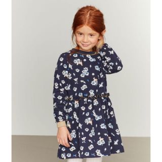 プチバトー(PETIT BATEAU)のmikumire様専用♡4ans プチバトー プリントブルースウェットワンピース(ワンピース)