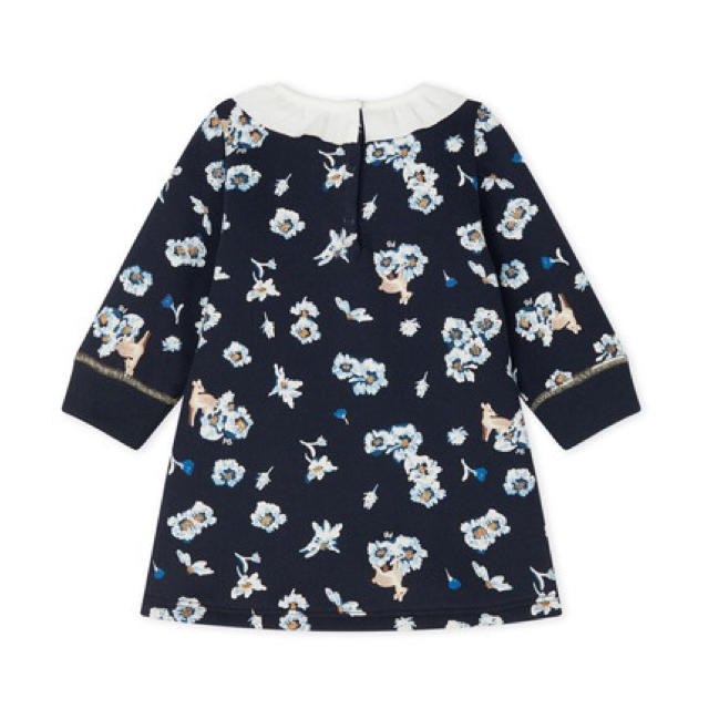 PETIT BATEAU(プチバトー)のtipe様専用♡36m プチバトー スウェットプリントワンピース_NV キッズ/ベビー/マタニティのキッズ服女の子用(90cm~)(ワンピース)の商品写真