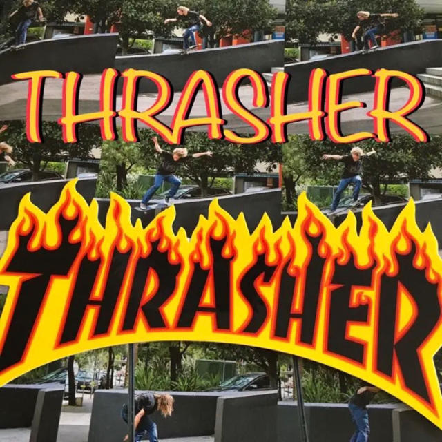 THRASHER(スラッシャー)のTHRASHERスラッシャーUS限定型抜きファイヤーロゴバナーステッカー メンズのファッション小物(その他)の商品写真