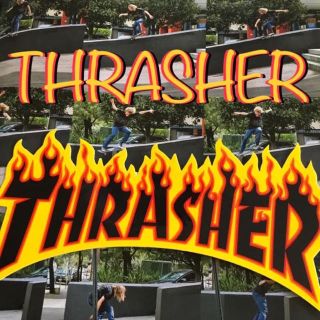 スラッシャー(THRASHER)のTHRASHERスラッシャーUS限定型抜きファイヤーロゴバナーステッカー(その他)