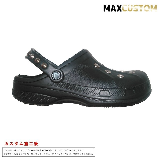 crocs(クロックス)のクロックス crocs パンク カスタム 黒 ボア付 サイズ22～27cm 新品 レディースの靴/シューズ(サンダル)の商品写真