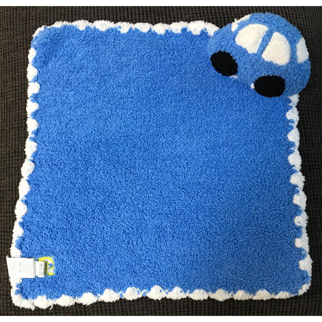 kashwere(カシウエア)のカシウエア アニマルミニブランケット ブルー くるま 38×38cm キッズ/ベビー/マタニティのこども用ファッション小物(おくるみ/ブランケット)の商品写真