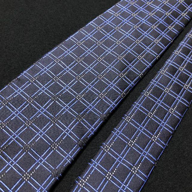 Dunhill(ダンヒル)のダンヒル チェック ネイビー＆ブルー ネクタイ A101-H16 メンズのファッション小物(ネクタイ)の商品写真