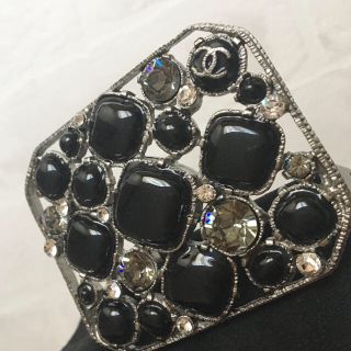 シャネル(CHANEL)のシャネル❤グリポア　ビジュー　太ベルト 黒(ベルト)