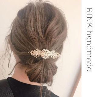 再販3♥透かしゴールドのお上品バレッタ...♪*゜結婚式/お呼ばれ/パーティー(ヘアアクセサリー)