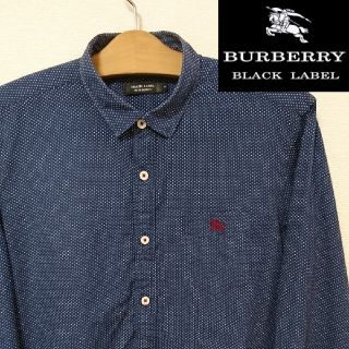 バーバリーブラックレーベル(BURBERRY BLACK LABEL)の【レア物】BURBERRY BLACK LABEL ドット柄 シャツ ネイビー(シャツ)