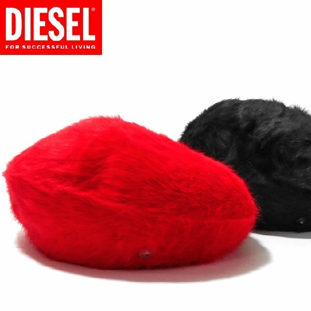 DIESEL(ディーゼル)のベレー帽★DIESEL ディーゼル レディース/レッド レディースの帽子(ニット帽/ビーニー)の商品写真