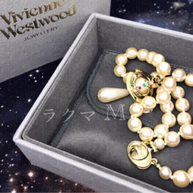 Vivienne Westwood(ヴィヴィアンウエストウッド)のヴィヴィアン／パールドロップチョーカー／ネックレス レディースのアクセサリー(ネックレス)の商品写真