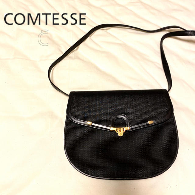 【極美品】コンテス　COMTESSE ホースヘアー 革 レザー ショルダーバッグ