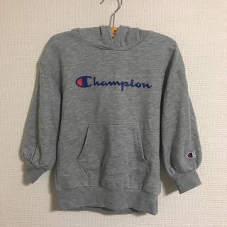 ザノースフェイス(THE NORTH FACE)のchampion パーカー トレーナー グレー 110(Tシャツ/カットソー)