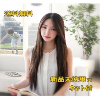 みんな注目！ツヤ ロング ウイッグ 美人必須！ 送料込み ☆ネット付(ロングストレート)