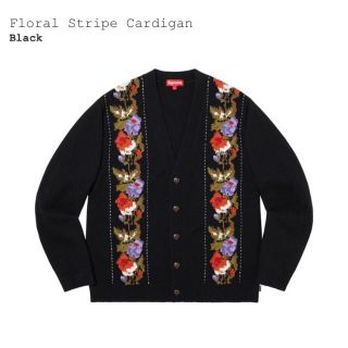 シュプリーム(Supreme)の専用　Floral Stripe Cardigan Black Large(カーディガン)