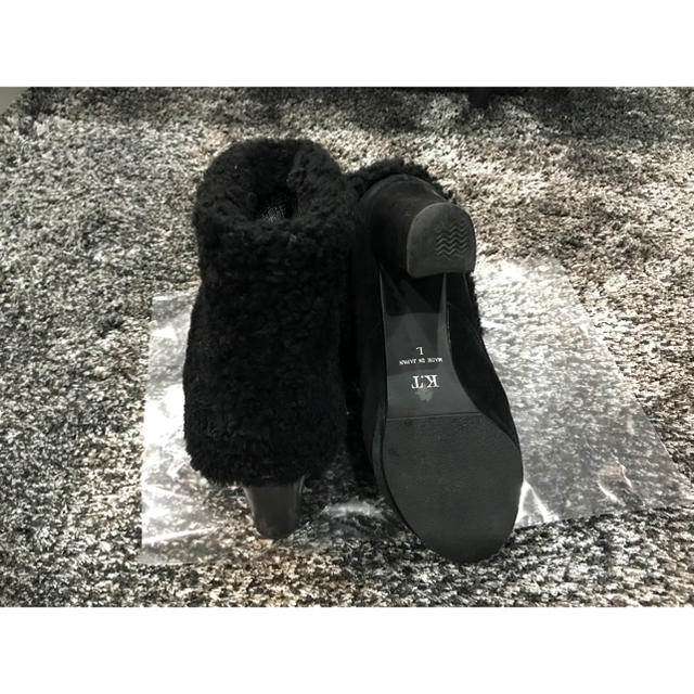 KIYOKO TAKASE モヘアファー ショートブーツ ショートブーティー 黒 レディースの靴/シューズ(ブーツ)の商品写真