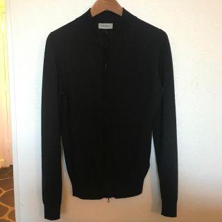 ジョンスメドレー(JOHN SMEDLEY)のジョンスメドレー ジップアップカーディガン 黒 S(カーディガン)