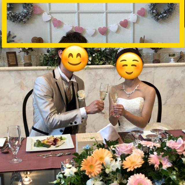 結婚式 ハート柄ガーラント 色紙立てセット ハンドメイドのパーティー(ガーランド)の商品写真