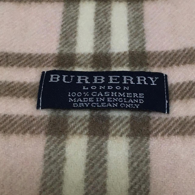 BURBERRY(バーバリー)のバーバリー チェック カシミヤ100% ピンク系 レディースのファッション小物(マフラー/ショール)の商品写真