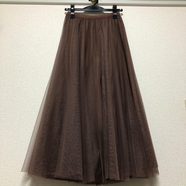 MISCH MASCH(ミッシュマッシュ)のMISCH MASCH チュールスカート ブラウン チョコレート レディースのスカート(ひざ丈スカート)の商品写真