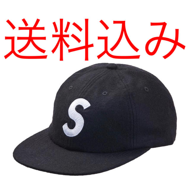 SUPREME  Wool S Logo 6-Panel Cap Black 黒