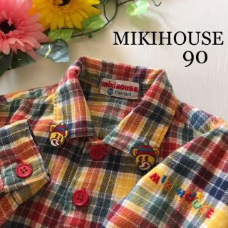 ミキハウス(mikihouse)の2点専用！ミキハウス 長袖 ブラウス チェック  秋冬 セーター の重ね着にも (ブラウス)