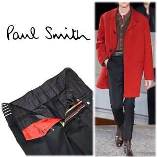 ポールスミス(Paul Smith)の《ポールスミス》新品 毛100% トリミングウエストウールパンツ M(W78)(スラックス)