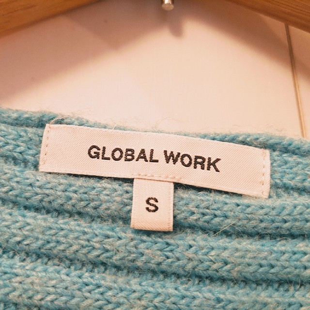GLOBAL WORK(グローバルワーク)のボートネックニット　エメラルドグリーン レディースのトップス(ニット/セーター)の商品写真