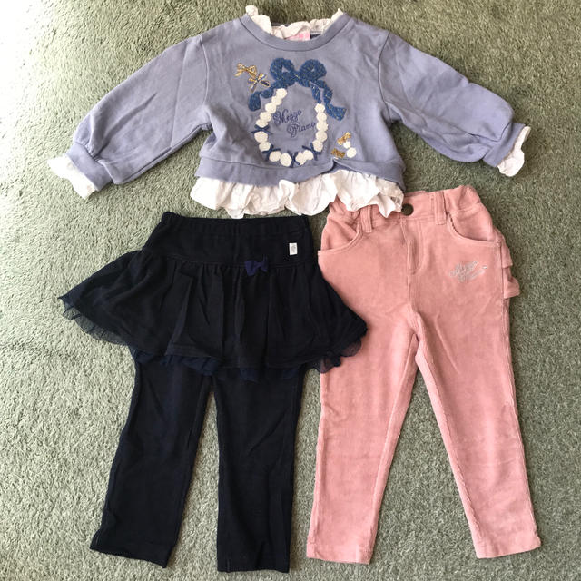 mezzo piano(メゾピアノ)のメゾピアノ mezzo piano 3点セット サイズ90 キッズ/ベビー/マタニティのキッズ服女の子用(90cm~)(その他)の商品写真