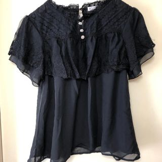 アクシーズファム(axes femme)のaxesfemme  黒レース トップス(カットソー(半袖/袖なし))