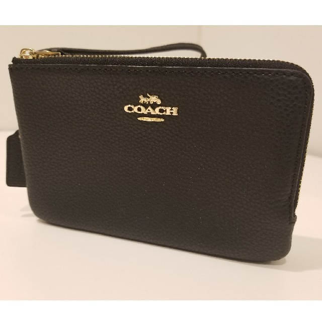 【新品】COACH　コーチ　ラージ　ダブルジップ　リストレット　ブラック