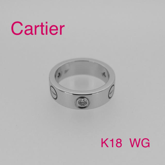 Cartier - ♡超人気♡ カルティエ　ラブリング　ハーフダイヤ　K18  WG