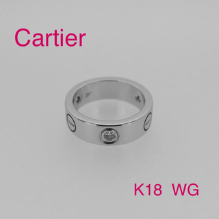 カルティエ(Cartier)の♡超人気♡ カルティエ　ラブリング　ハーフダイヤ　K18  WG(リング(指輪))