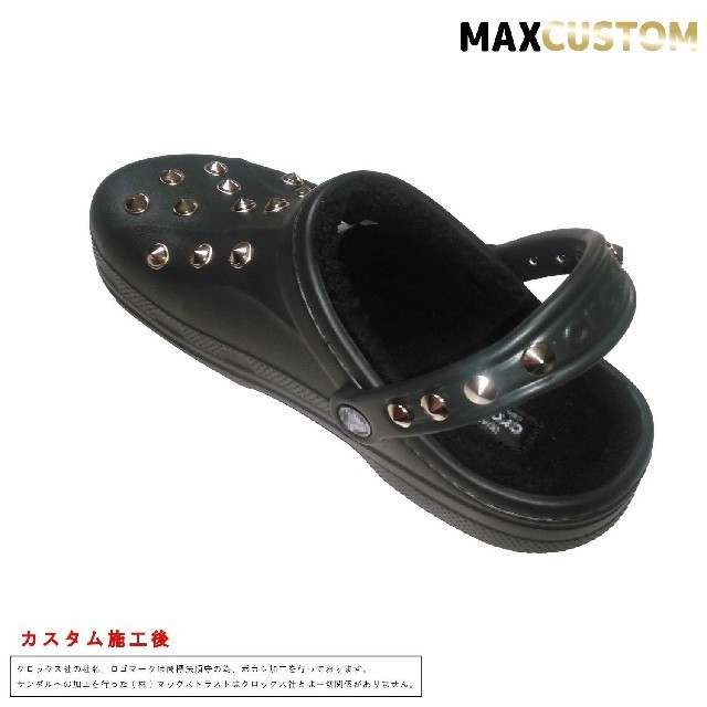 crocs(クロックス)のクロックス crocs パンク カスタム 黒 ボア付 サイズ22～27cm 新品 メンズの靴/シューズ(サンダル)の商品写真
