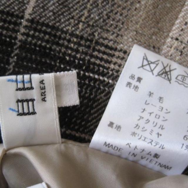 自由区(ジユウク)の自由区サイズ38W69羊毛プリーツ茶系チェックスカート♭4170 レディースのスカート(ひざ丈スカート)の商品写真