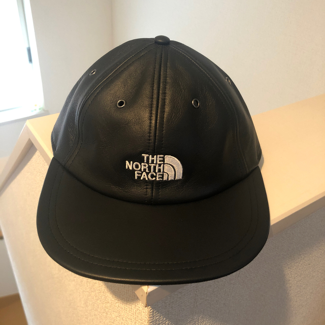 supreme north face leather 6-panel cap