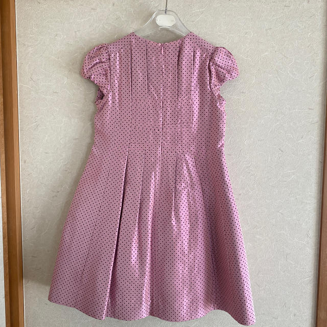 Simonetta(シモネッタ)のシモネッタ　ワンピース　ピンク×黒の水玉　サイズ130☆7歳用　フォーマル キッズ/ベビー/マタニティのキッズ服女の子用(90cm~)(ドレス/フォーマル)の商品写真