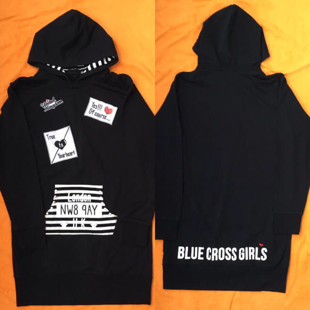 NARUMIYA INTERNATIONAL(ナルミヤ インターナショナル)のBLUE CROSS GIRL ロングトレーナー L 160 USED 美品 キッズ/ベビー/マタニティのキッズ服女の子用(90cm~)(Tシャツ/カットソー)の商品写真